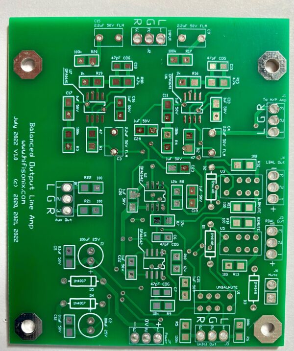 Stereo Balanced Line Stage PCB